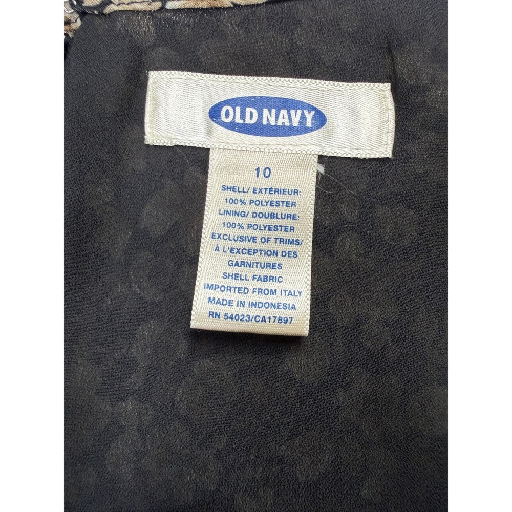 Vtg Old Navy Midi Slip Dress Womens 10 Black Floral 90s Y2K Grunge Dark Romantic - Picture 7 of 8
